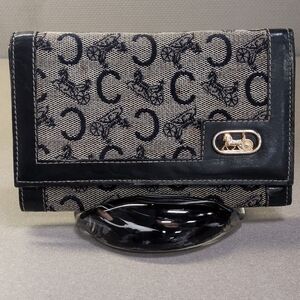 Celine Black and Cream Monogram Wallet